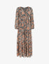 Robe longue en voile imprimé tropical irisé - Rose - 1