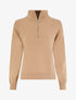 Pull uni à col montant zippé - Camel - 5