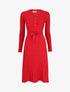 Robe pull côtelée coupe patineuse - Rouge - 1