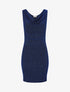Robe moulante pailletée à col bénitier - Bleu - 1