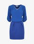 Robe droite bi-matière - Bleu roi - 1