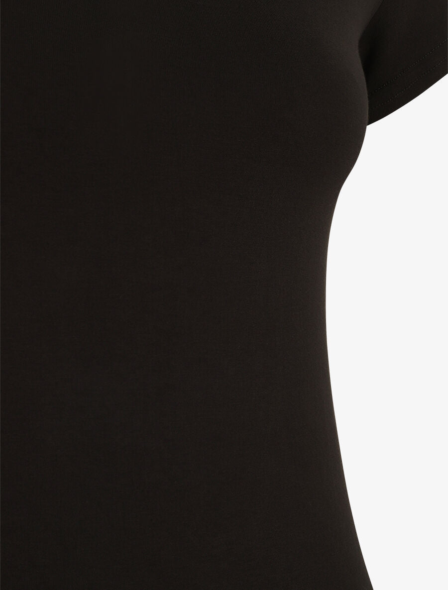 T-shirt ajusté manches courtes uni - Noir - 3