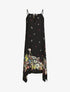 Robe imprimé floral à fines bretelles - Noir - 1