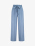 Pantalon droit uni taille haute élastiquée - Bleu - 1