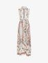 Robe longue sans manches imprimé fleurs stylisées - Beige - 1