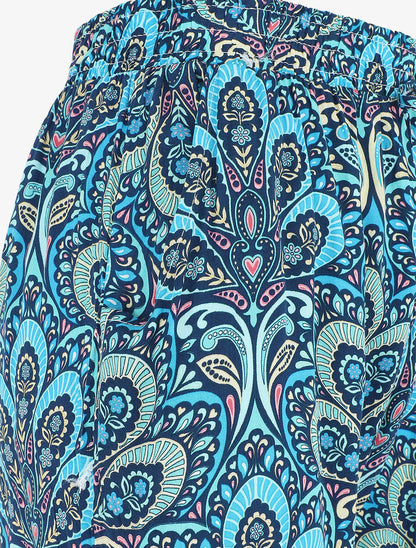 Pantalon droit motif cachemire - Bleu - 3