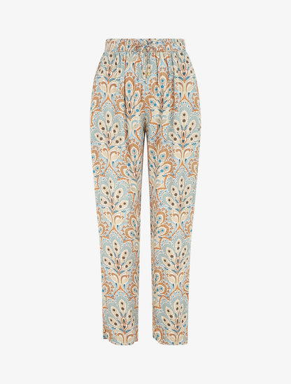 Pantalon droit motif cachemire - Beige - 1
