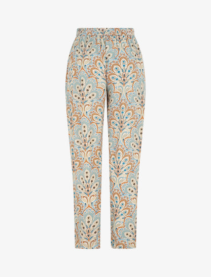 Pantalon droit motif cachemire - Beige - 2