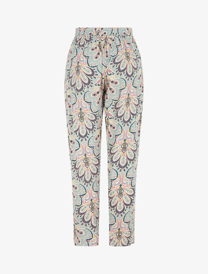 Pantalon droit motif cachemire - Vert d&