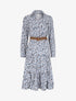 Robe à motif suédé fleuri en relief - Bleu - 1