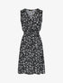 Robe imprimé fleuri à col cache-coeur - Noir - 4