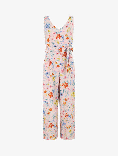 Combinaison fleurie sans manches - Rose - 3