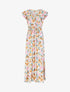 Robe longue évasée à fleurs - Beige - 1