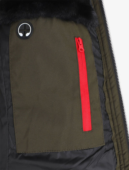 Parka matelassée à capuche fourrée - Kaki - 3