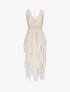 Robe longue à froufrous - Beige - 1