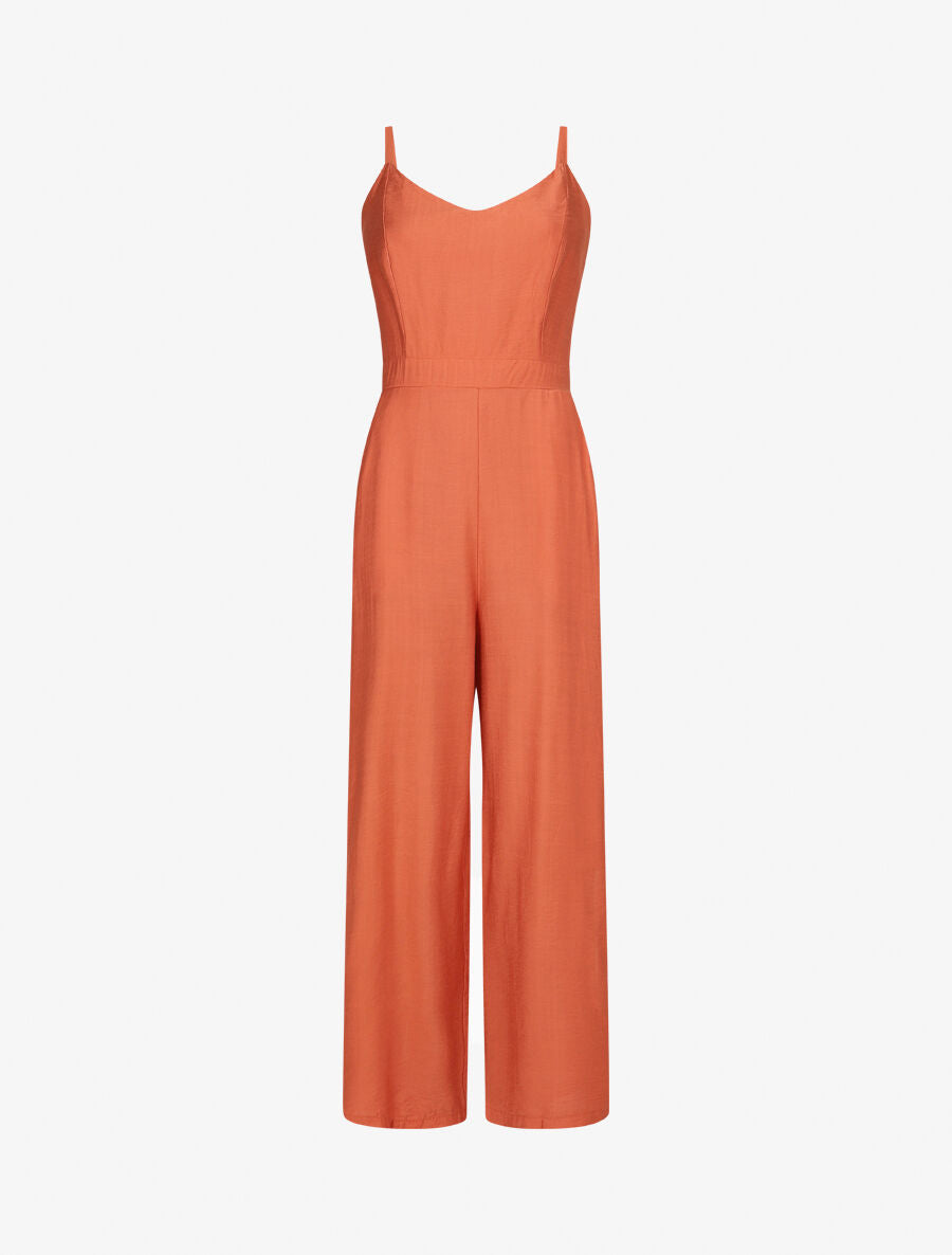 Combinaison ample à fines bretelles - Orange - 1