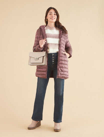 Doudoune réversible uni à capuche - Violet - 6