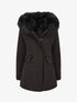 Parka uni à fourrure synthétique uni - Noir - 1