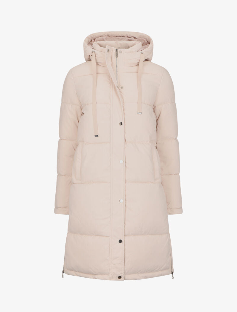 Doudoune mi-longue à capuche - Beige - 6