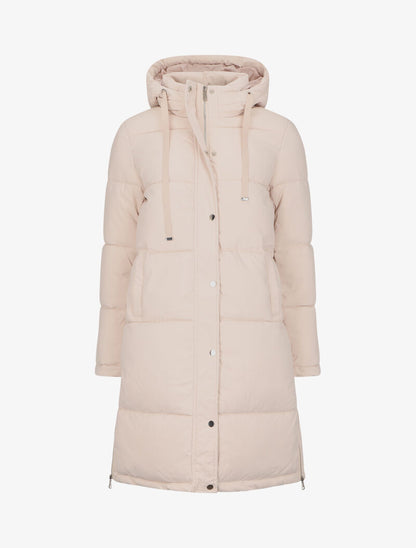 Doudoune mi-longue à capuche - Beige - 6