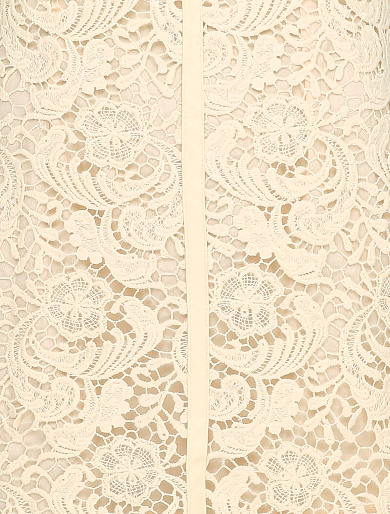 Robe droite en dentelle - Écru - 3