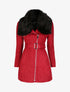 Manteau ajusté à intérieur fourré - Rouge - 1