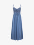 Robe longue denim à buste crochet - Bleu denim - 1