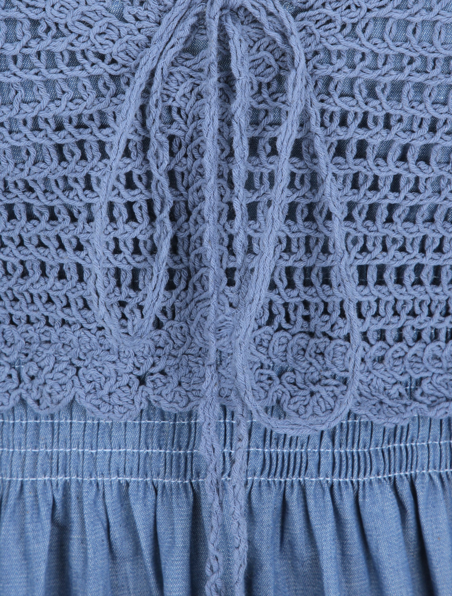 Robe longue denim à buste crochet - Bleu denim - 3