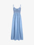 Robe longue denim à buste crochet - Bleu clair - 1
