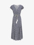 Robe longue à imprimé graphique - Marine - 1