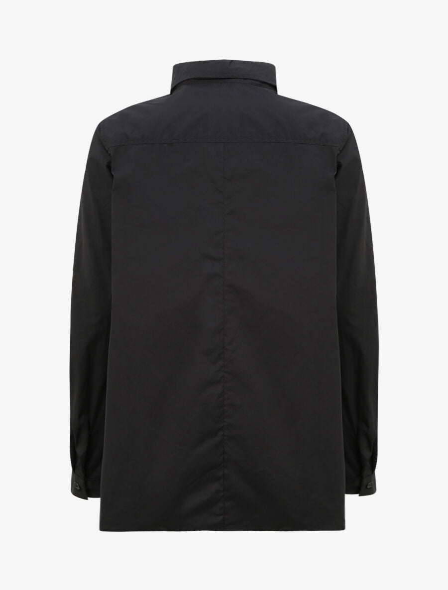 Chemise oversize uni - Noir - 2