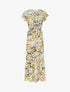Robe longue à imprimé grandes fleurs - Noir - 4