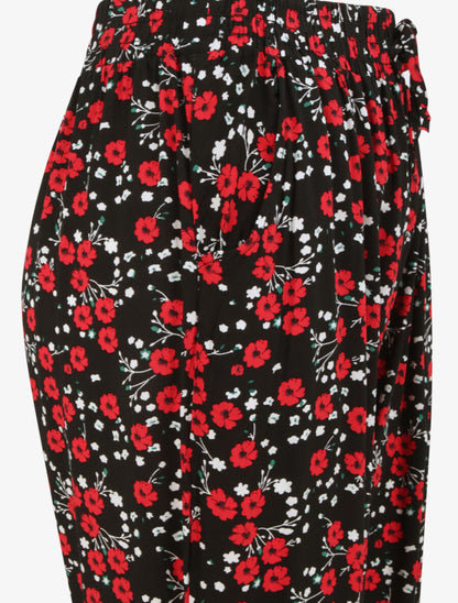 Pantalon imprimé fleurs des champs - Noir - 3
