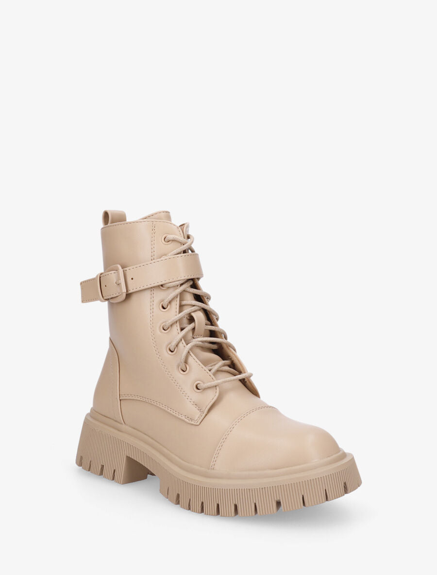 Rangers à boucle et semelle crantée - Beige - 2