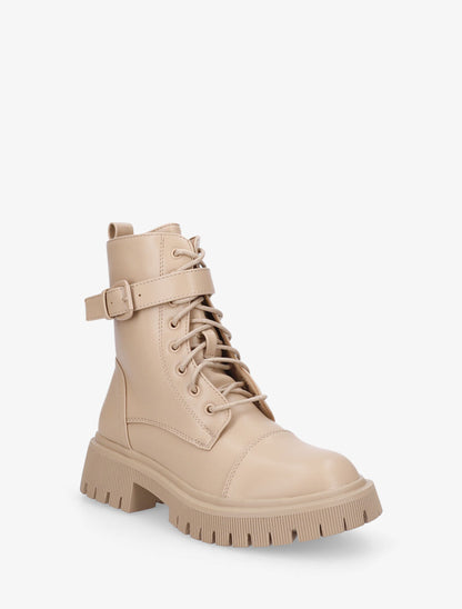 Rangers à boucle et semelle crantée - Beige - 2
