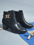Bottines mi-hautes bi-matière - Noir - 1