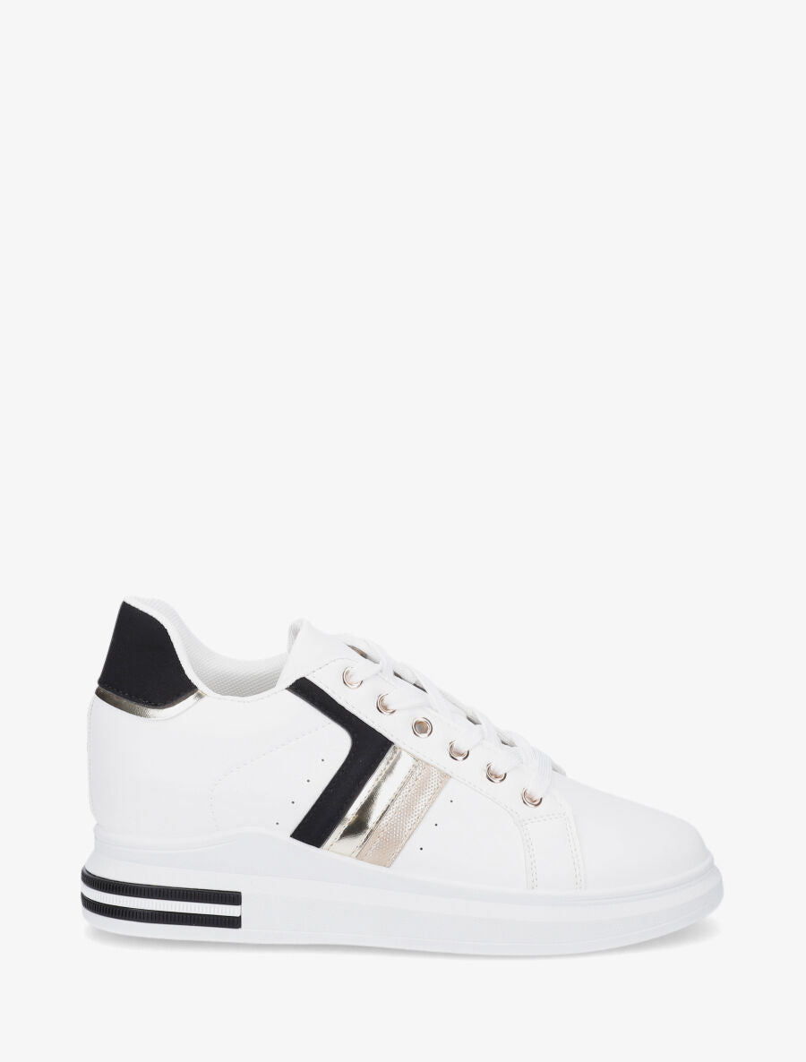 Sneakers en simili à contrefort en suédine - Noir - 5