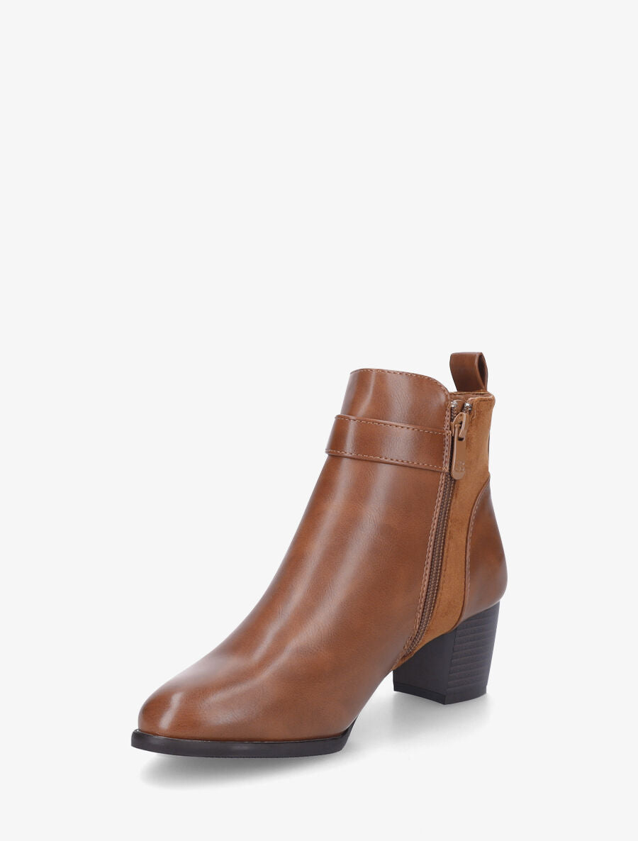 Bottines en simili à boucle fantaisie - Camel - 3