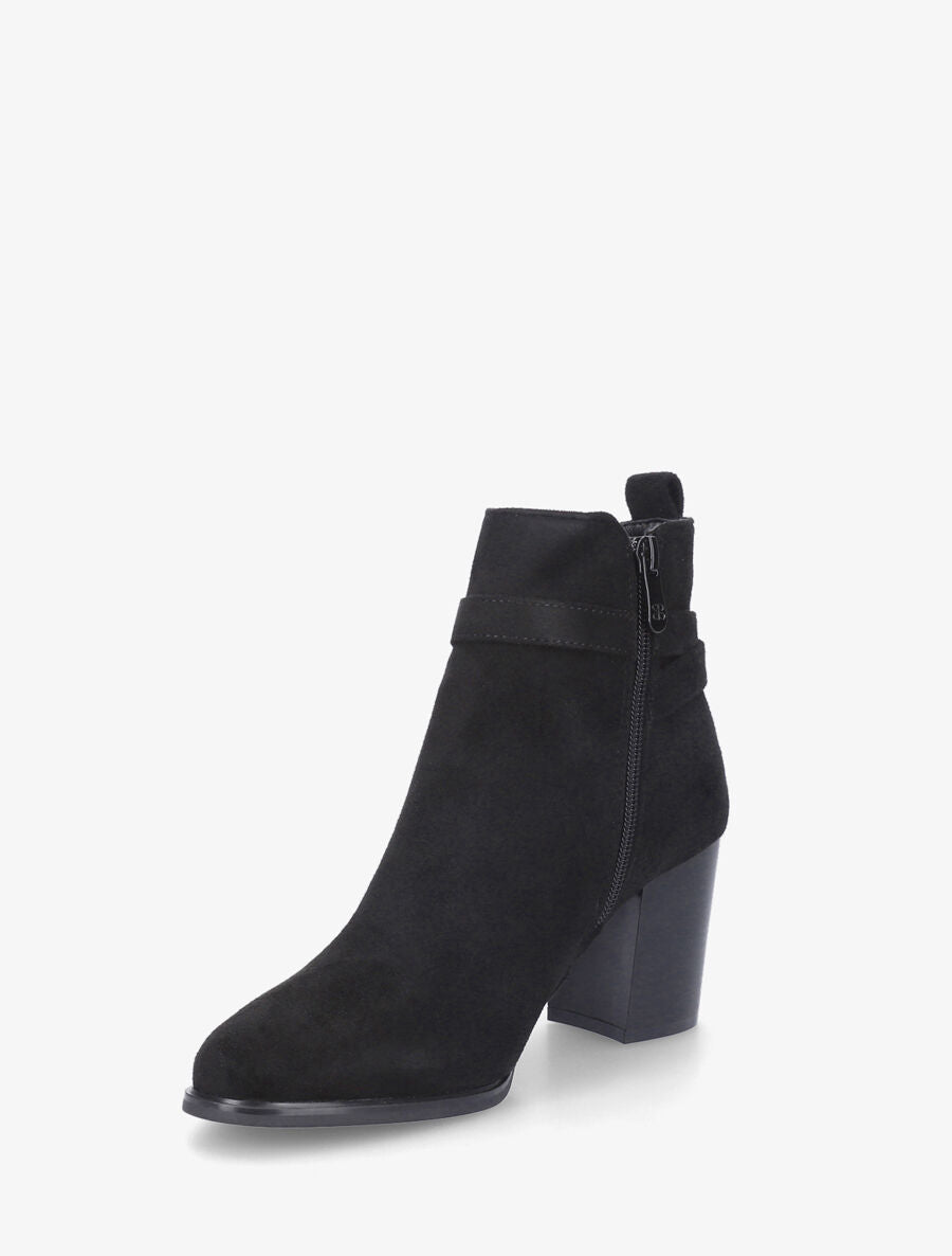 Bottines en suédine et sanglées - Noir - 3