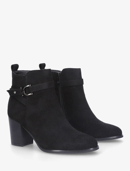 Bottines en suédine et sanglées - Noir - 4
