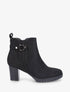 Bottines en suédine à talon - Noir - 5