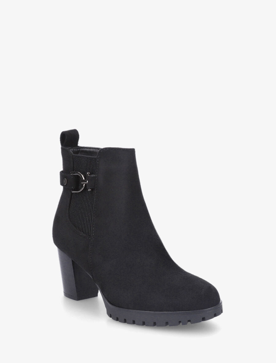 Bottines en suédine à talon - Noir - 2