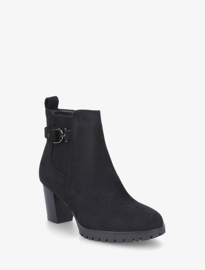 Bottines en suédine à talon - Noir - 2