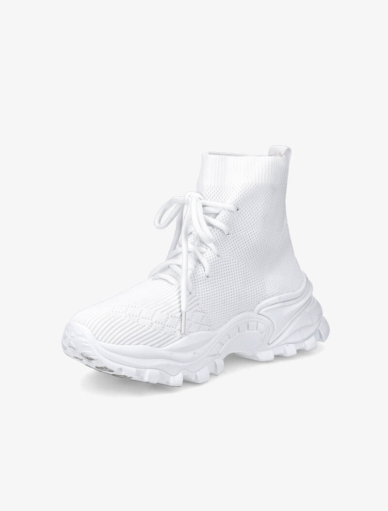 Baskets chaussettes montantes en mesh - Blanc - 3