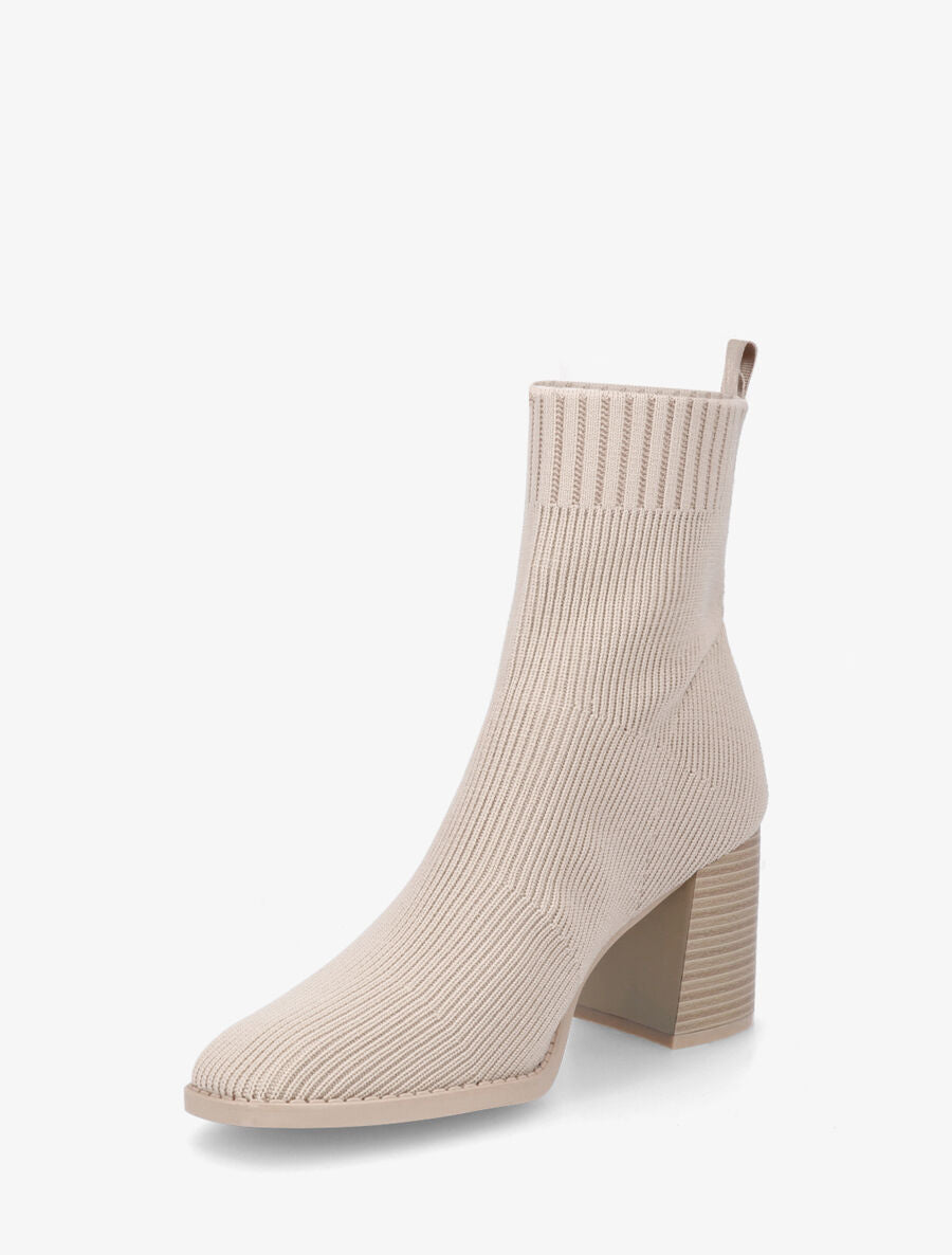 Bottines unies style chaussettes - Beige - 3