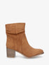 Bottines froncés en suédine - Camel - 1