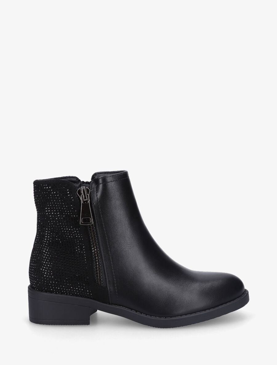 Bottines bi-matière et double zips - Noir - 5