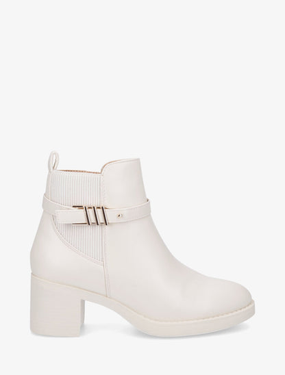 Bottines élastiquées à talon - Beige - 1