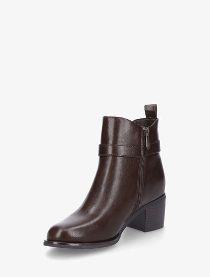 Bottines élastiquées en simili - Marron - 3