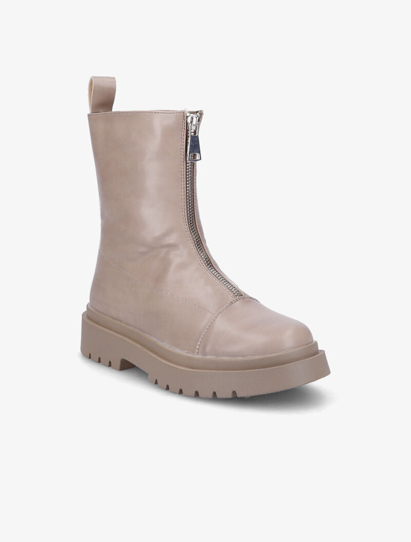 Boots montantes zippées - Taupe - 3